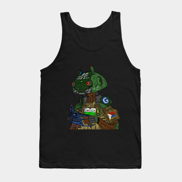 android robot. scifi google killer bot. hand drawn illustration. Tank Top by JJadx